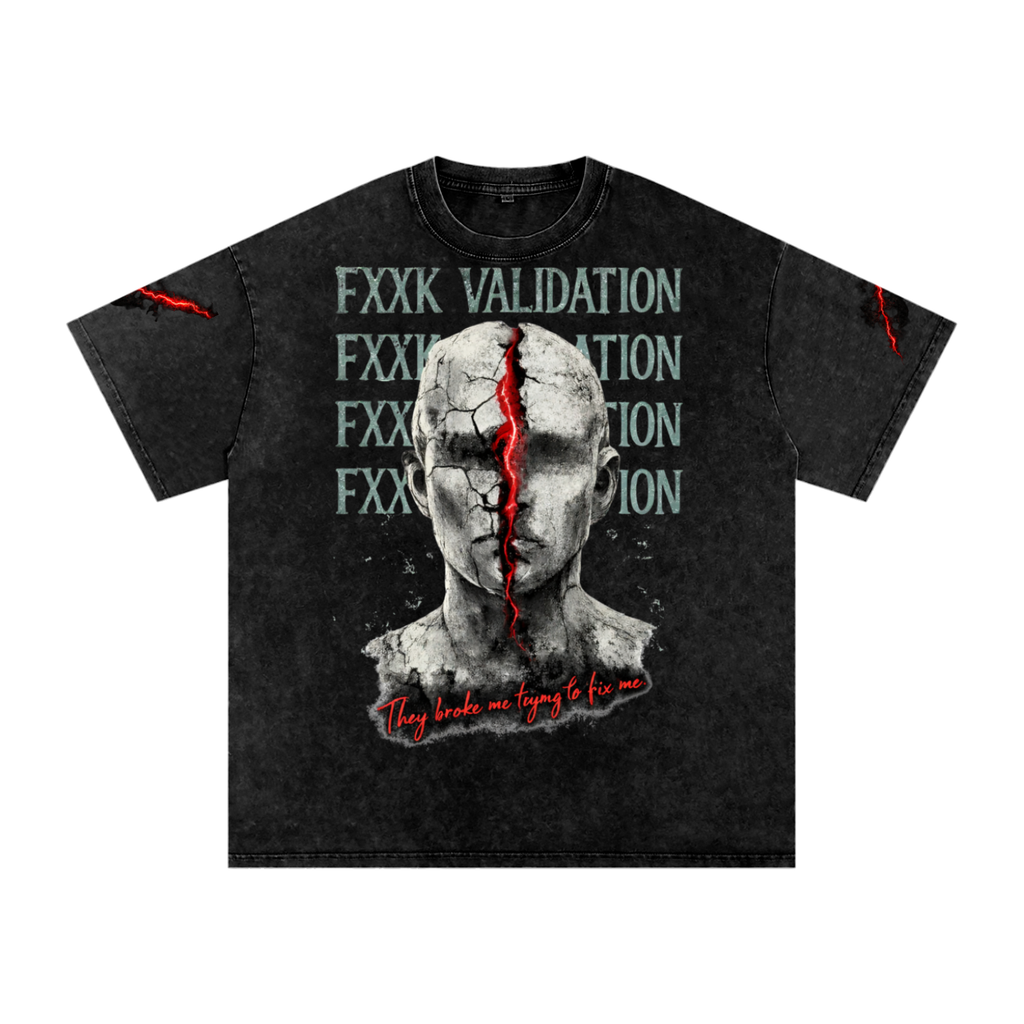 Fxxk Validation Snow washed Tee