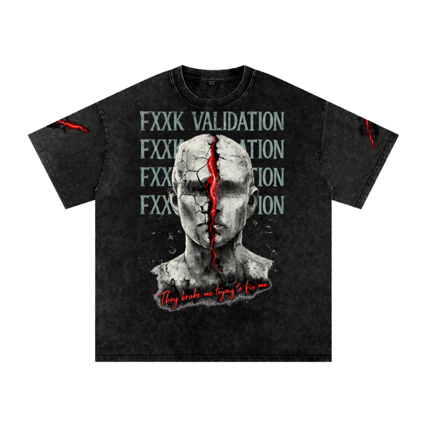 Fxxk Validation Snow washed Tee