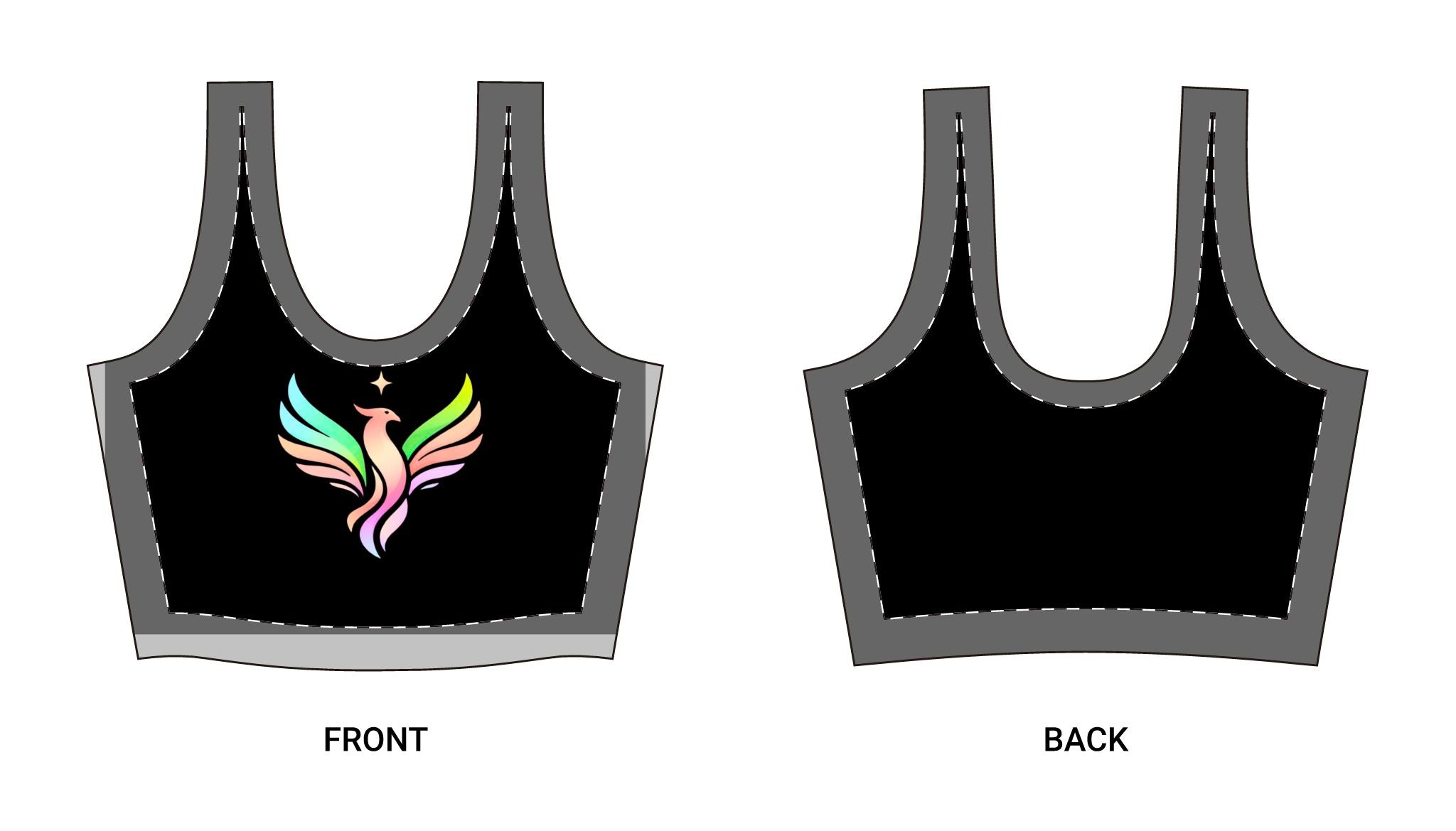 Black ST Spring Yoga Athletic Bra