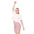 Pastel Phoenix Biker Shorts — Women's Pink Athletic Shorts with Watercolor Phoenix Design